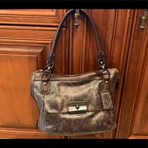 Brown snake skin limited edition Coach handbag